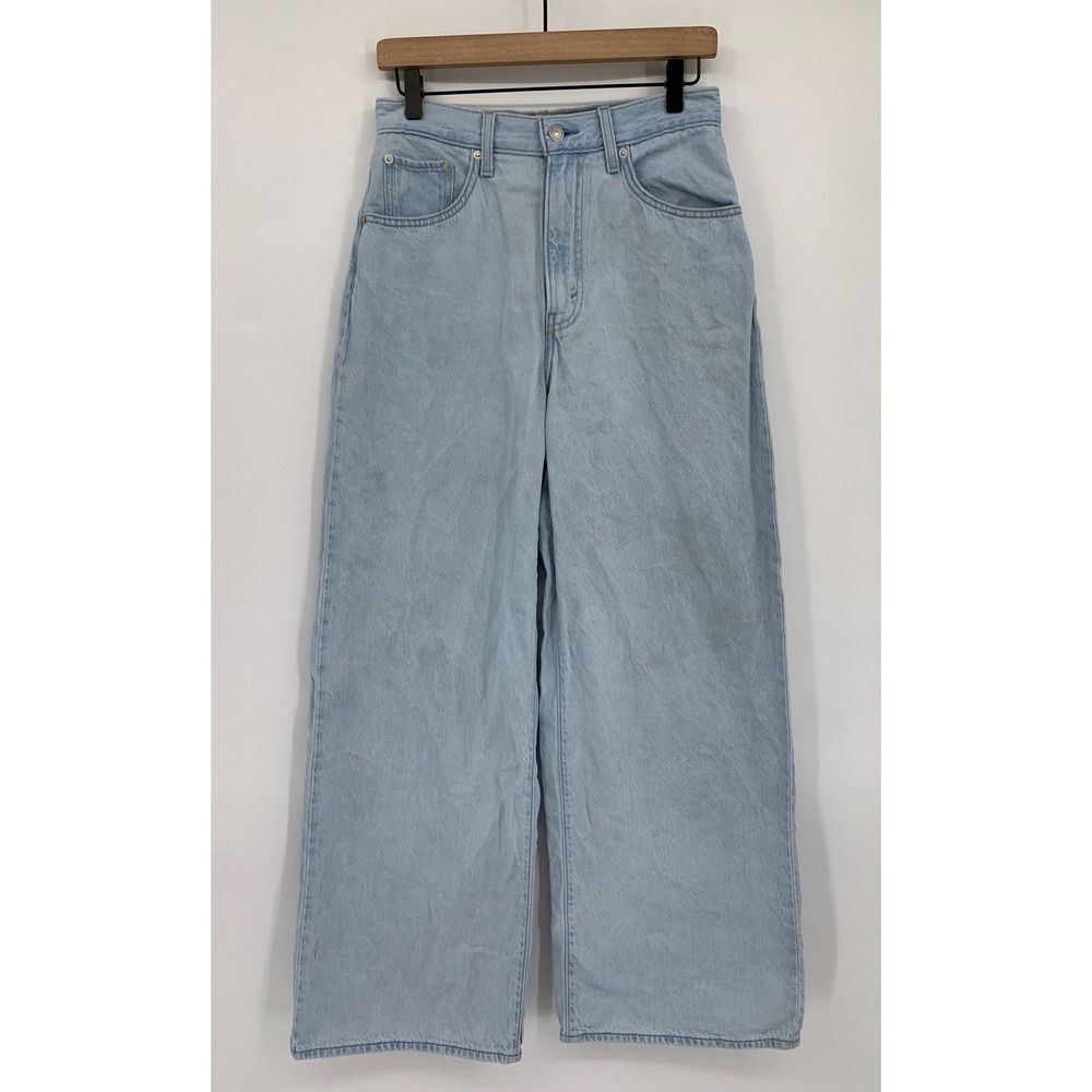 Levis Cinch Baggy Jeans Women 27 Blue Wide Leg Light Wash Cotton Denim Pants